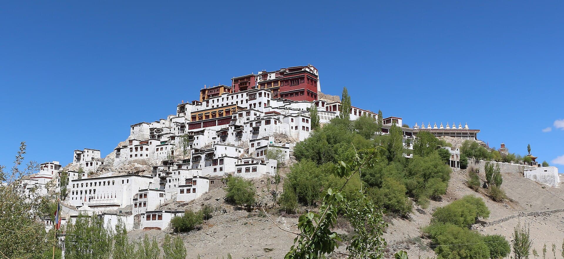 Thiksey monastery on its hill in the Indus valley, Ladakh