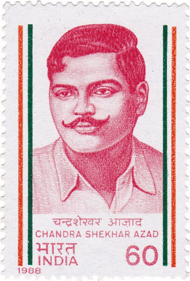 The 1988 stamp for Chandra Shekhar Azad